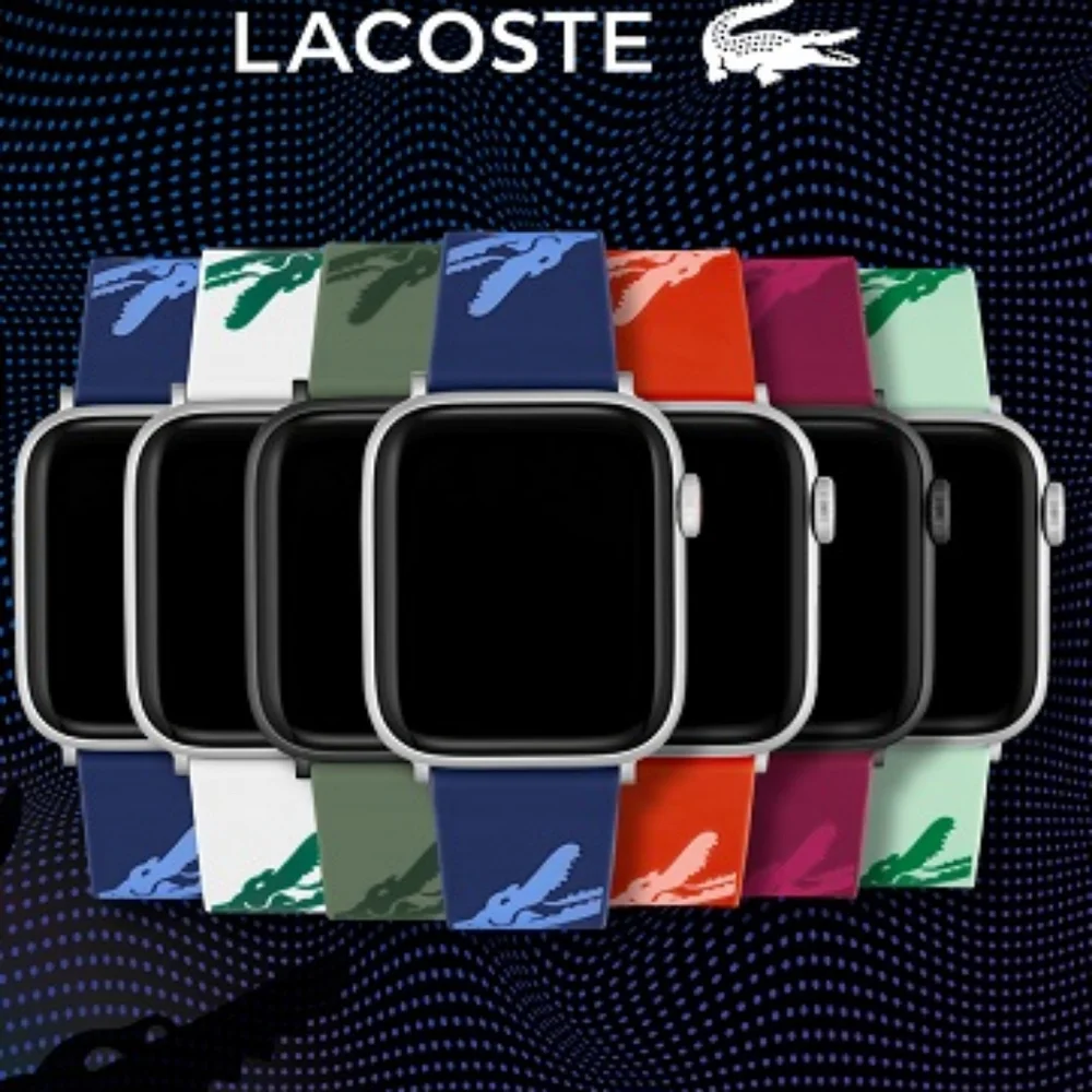 Lacoste Apple Watch Strap (38/40mm) Crocodile Print Silicone